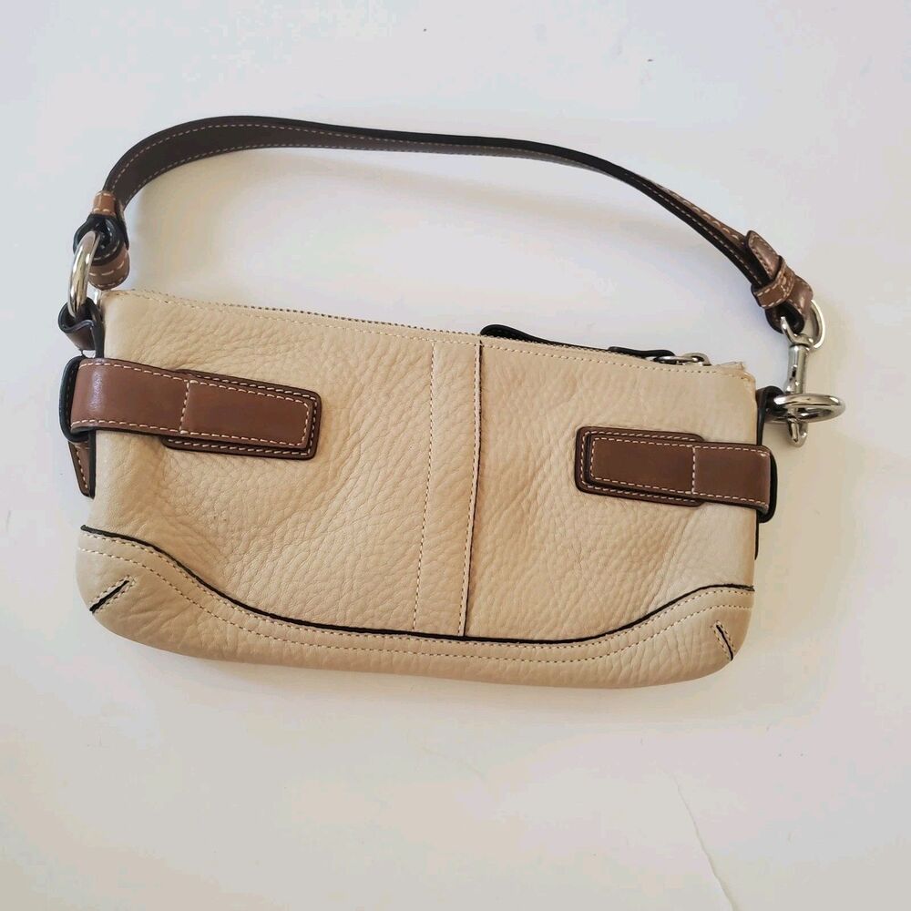 Coach East West Beige Pebbled Leather Demi Convertible Shoulder Bag Y2K NWOT - Picture 3 of 16